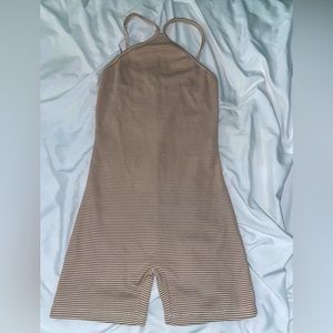 Zara Orange and White Romper
